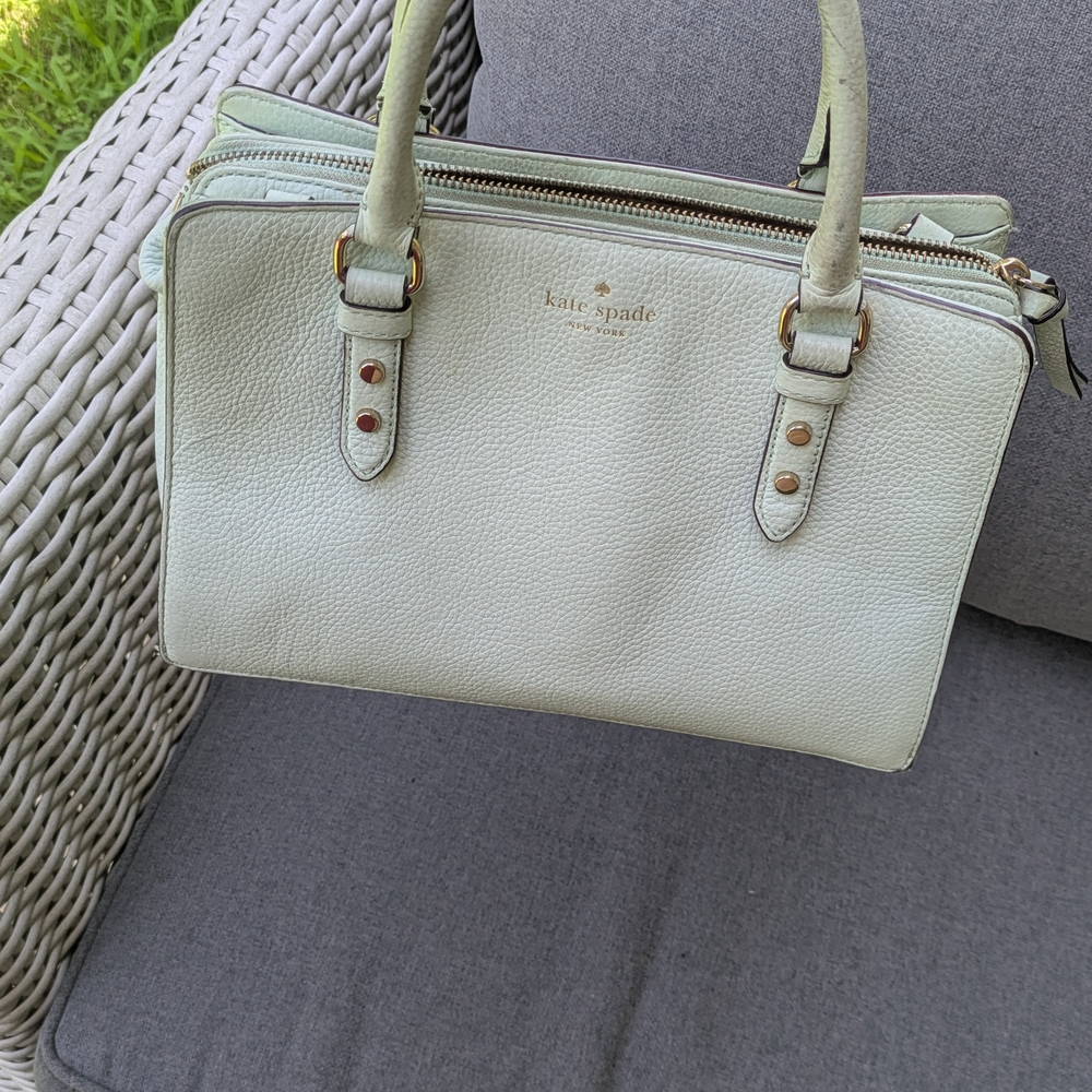 Kate Spade Green Satchel Bag with Structured Design